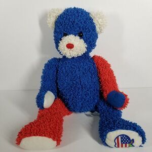 New York NY Casino Las Vegas Teddy Blue Red Big Apple Curly Hair 4th July
